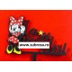 Cake Topper tort Minnie Mouse la multi ani din lemn MDF 20x14cm